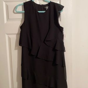 NWT Black Cocktail Dress with Ruffles